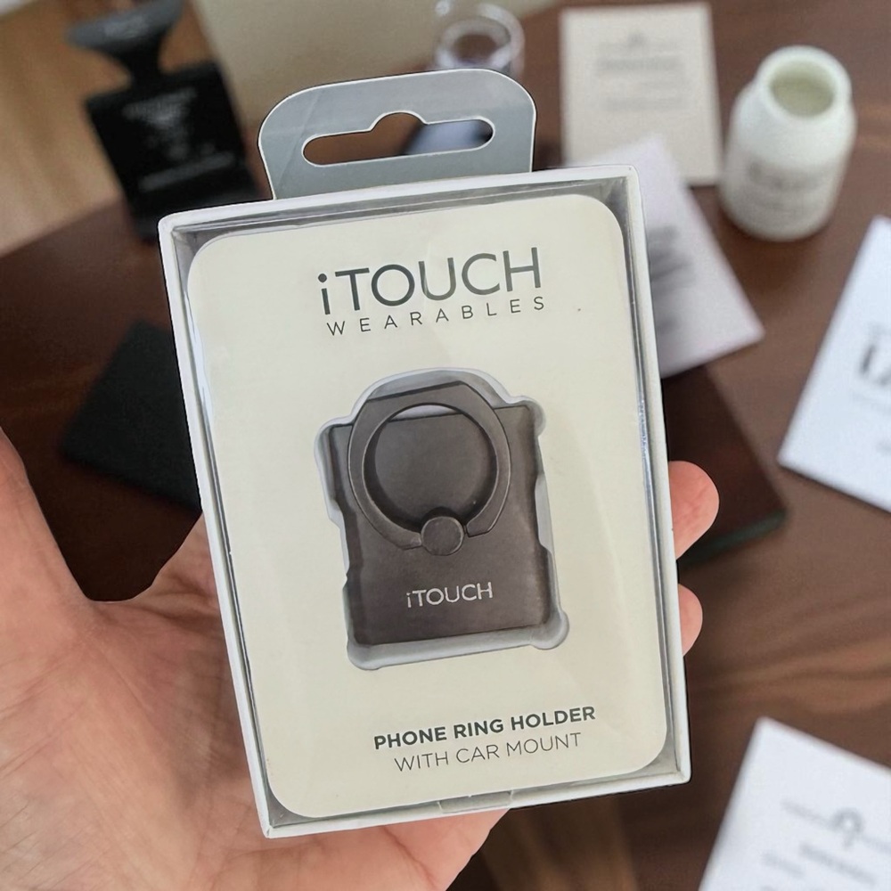 iTOUCH Wearables Phone Ring Holder with Car Mount - charcoal